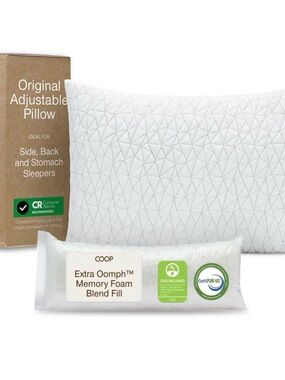 White Adjustable Pillow - Quilted Cover